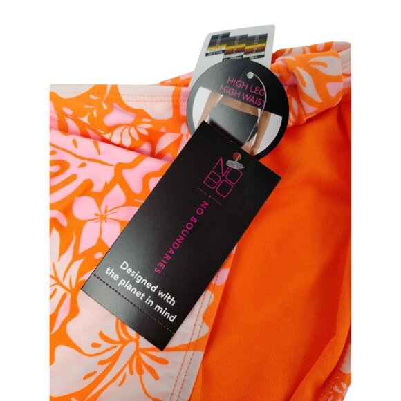 No Boundaries Junior Girls XL Orange Knotted High Leg High Waist Bikini Bottom - Picture 4 of 8